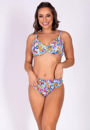 AB Beachwear Bio Bikini Halter Pipa Floral Blue Print