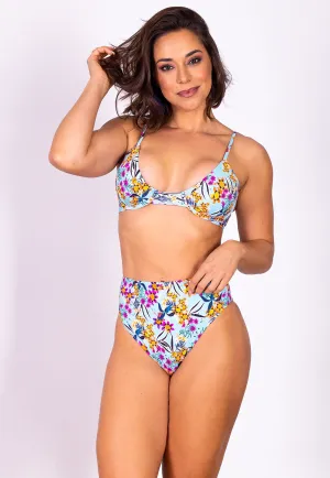 AB Beachwear Bio Bikini Hot Pant Foral Blue Print