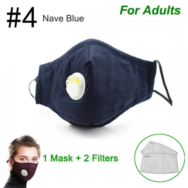 Anti Pollution PM2.5 Mouth Mask Dust Respirator Washable Reusable Masks Cotton Unisex Mouth Muffle for Allergy/Asthma/Travel