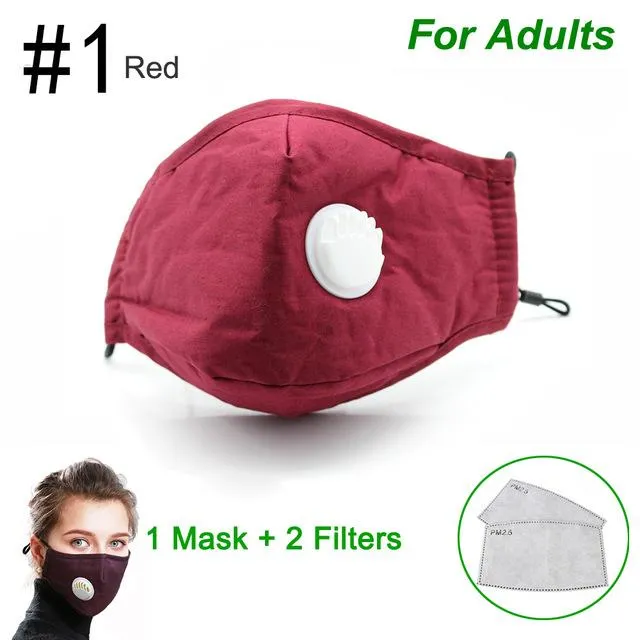 Anti Pollution PM2.5 Mouth Mask Dust Respirator Washable Reusable Masks Cotton Unisex Mouth Muffle for Allergy/Asthma/Travel