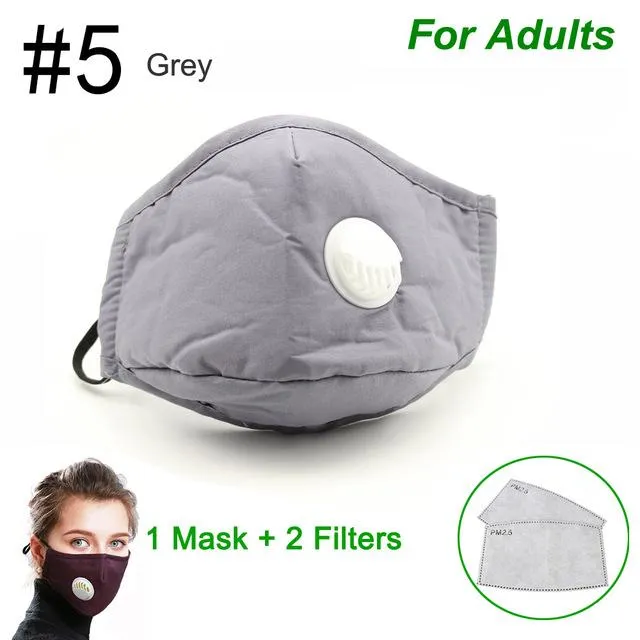 Anti Pollution PM2.5 Mouth Mask Dust Respirator Washable Reusable Masks Cotton Unisex Mouth Muffle for Allergy/Asthma/Travel