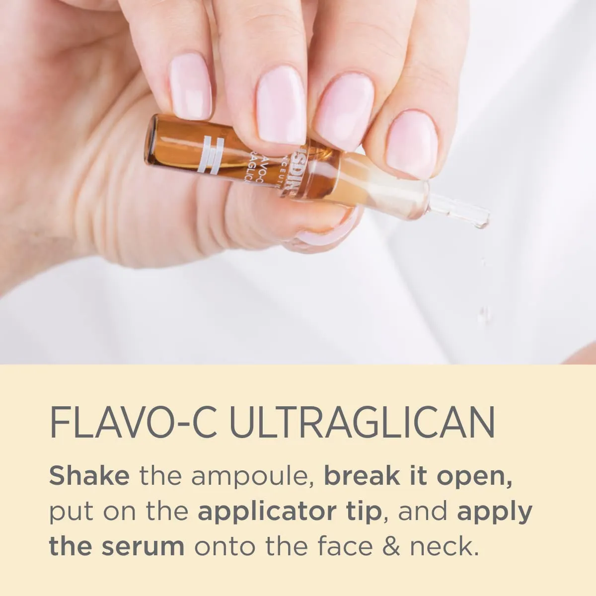 ISDIN Serum Ampoules Flavo-C Ultraglican, Vitamin C and Hyaluronic Acid, 30 ampoules