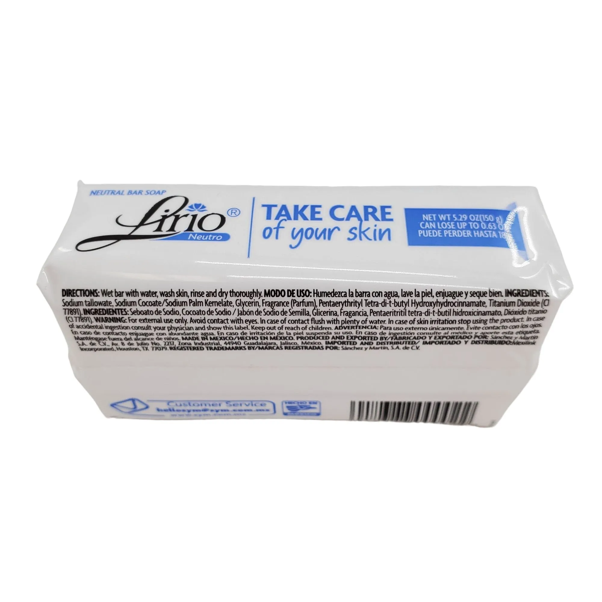 Lirio Neutro Jabon natural Bar soap 5.29OZ (150g) Pack of 1