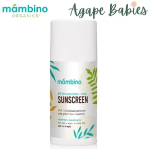 Mambino Organics SPF 30 Pure Mineral Face & Body Sunscreen - Green Tea   Raspberry 100ml