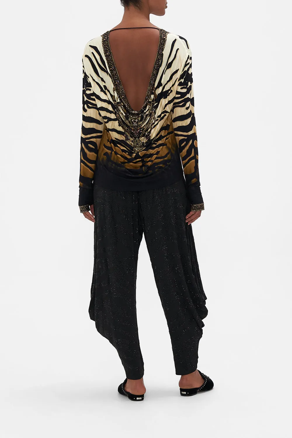 REVERSIBLE COWL LONG SLEEVE TEE TAME MY TIGER