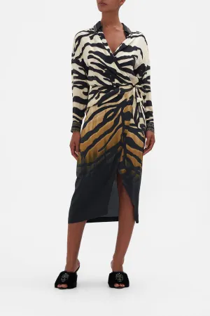 TWIST FRONT SHIRT DRESS TAME MY TIGER